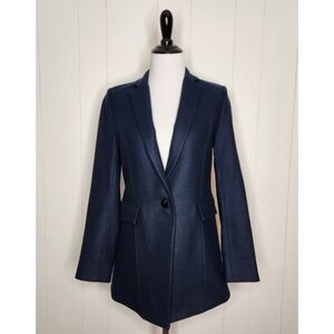 AYR Navy Blue Wool Single Button Blazer Women's Size 2